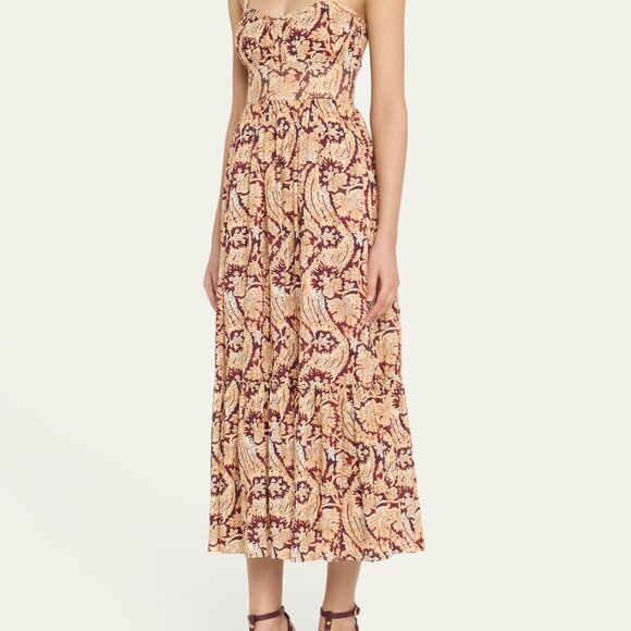 ULLA JOHNSON Nadine Sweetheart Cami Midi Dress - Picture 3 of 7